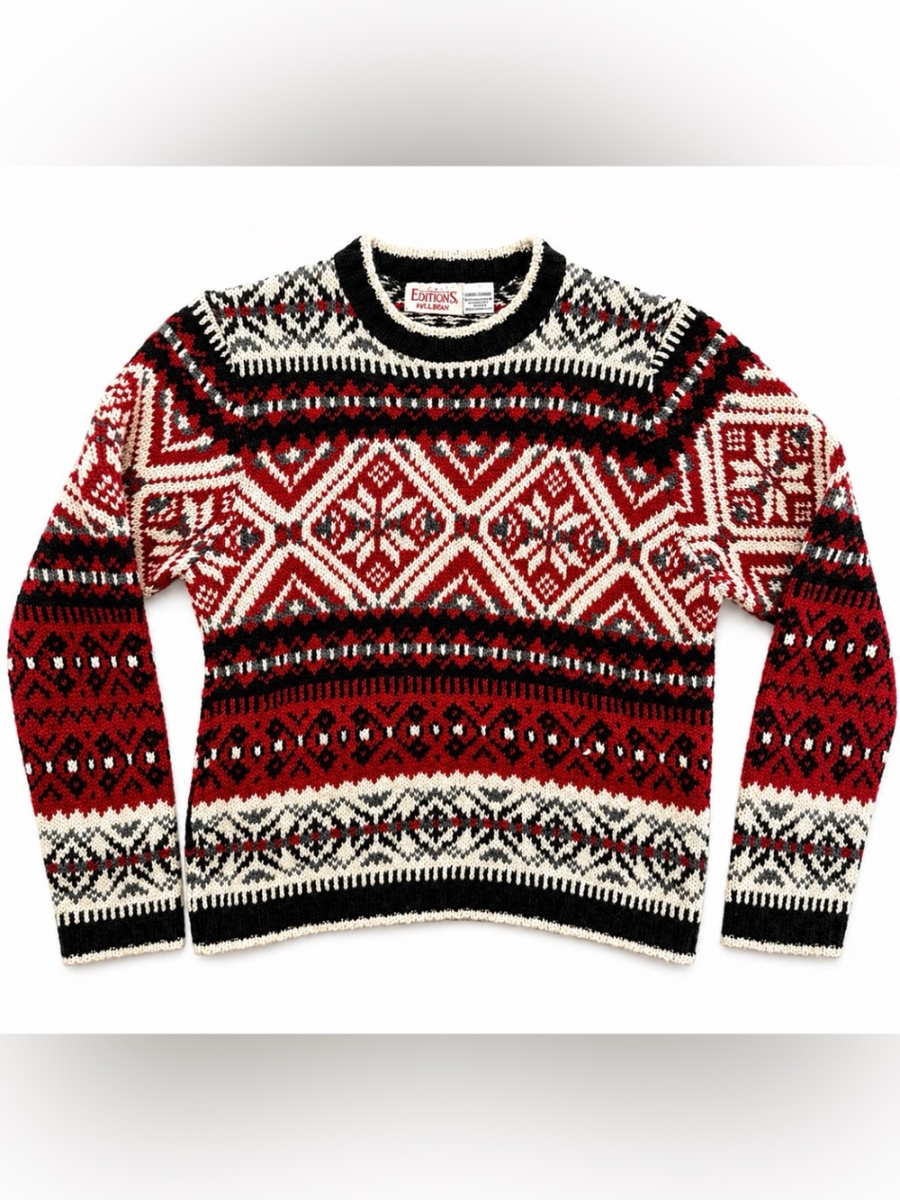 Holiday Christmas Sweater Women’s L Basic Editions Red Green Festive Winter Top